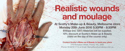 Scotty's Make-up & Beauty & Powdah FX : Realistic Wounds & Moulage Evening Class