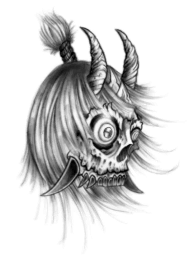 HookUp Tattoo Oni Skull