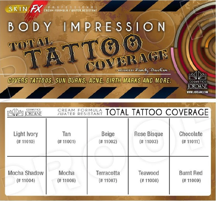 Jordane Tattoo Total Coverage Original Palette